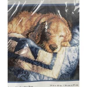 Dimensions Stamped Cross Stitch Kit‎ 14"X10"-Snooze by Sueellen Ross Dog